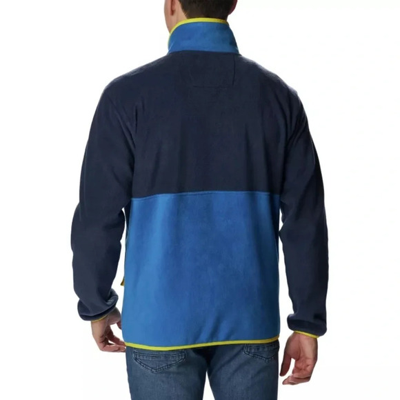 COLUMBIA Back Bowl Full Zip Fleece Jacket Mens XL BLUE YELLOW - Picture 3 of 11